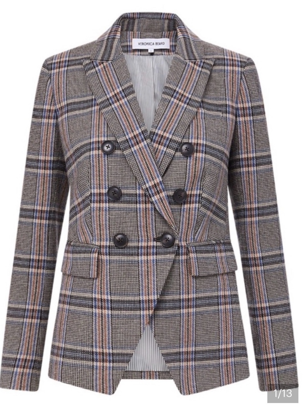 Veronica Beard Plaid Miller Dickey Jacket